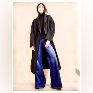 Banana republic wool long coat jacket boho chic Nordic scandi Anthropologie xl